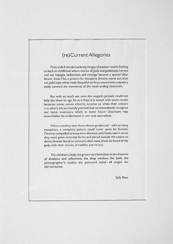 Installation 1 and 2 from (re)Current Allegories 1990